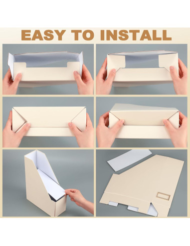 Conjunto de 6 Soportes para Revistas Feifeiya Beige Plegables