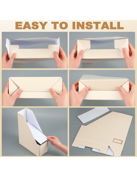 Conjunto de 6 Soportes para Revistas Feifeiya Beige Plegables