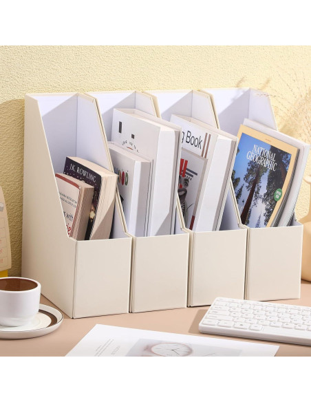 Conjunto de 6 Soportes para Revistas Feifeiya Beige Plegables