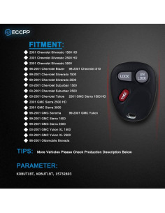 Control Remoto Entrada Sin Llave ECCPP para Chevy y GMC 2