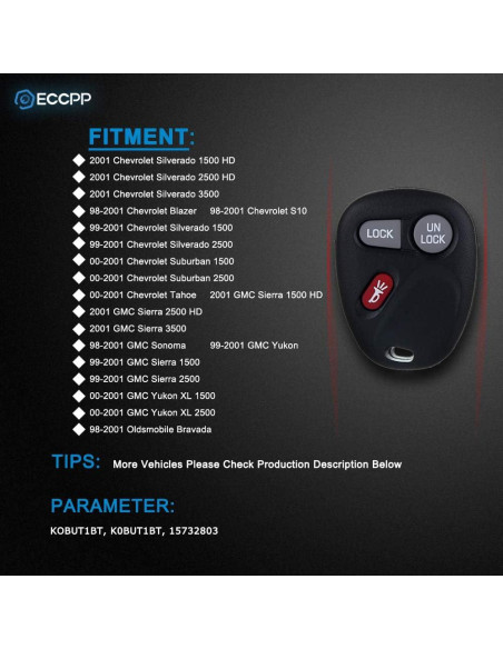 Control Remoto Entrada Sin Llave ECCPP para Chevy y GMC