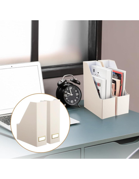 Conjunto de 6 Soportes para Revistas Feifeiya Beige Plegables