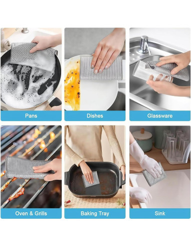 Trapo de Lavado de Platos SanQiuShe 20 Pcs 20x20 cm Sin Rayones