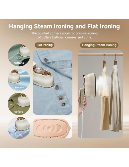 Vaporera de Viaje AckerKuro HX-6218 1200W 200ml Beige