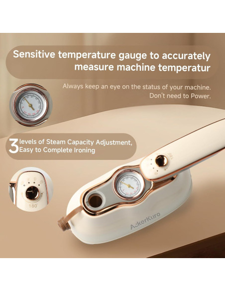 Vaporera de Viaje AckerKuro HX-6218 1200W 200ml Beige