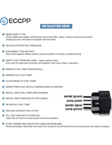 Bomba de Combustible Eléctrica ECCPP E8874M para Toyota Corolla