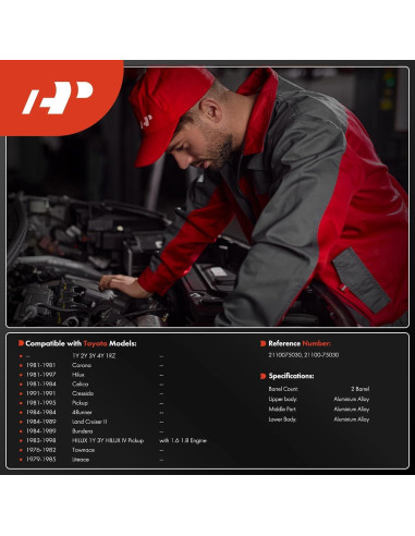 Carburador A-Premium 2 Barriles para Toyota 4Runner, Hilux, Celica