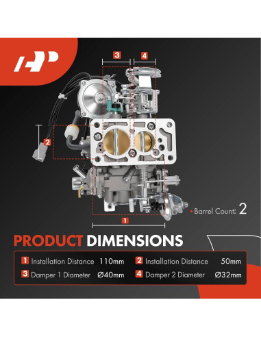 Carburador A-Premium 2 Barriles para Toyota 4Runner, Hilux, Celica