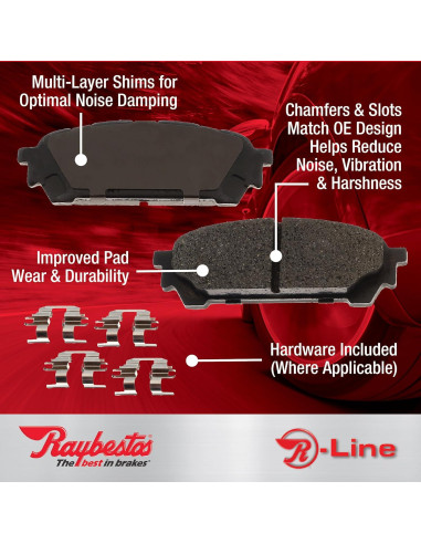 Juego de Pastillas de Freno Cerámicas Raybestos R-Line para Toyota