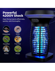 Zapper Solar de Insectos OnBeam 4200V Impermeable Negro 2