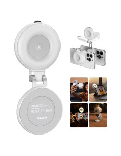 Luz de Selfie Magnética TELESIN con Espejo y LED 360