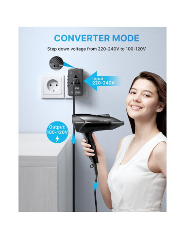 Convertidor de Voltaje 220V a 110V VINTAR 2000W con 4 USB