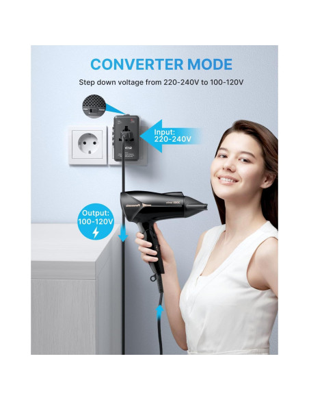 Convertidor de Voltaje 220V a 110V VINTAR 2000W con 4 USB