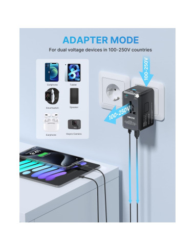 Convertidor de Voltaje 220V a 110V VINTAR 2000W con 4 USB