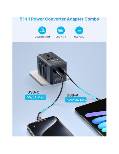 Convertidor de Voltaje 220V a 110V VINTAR 2000W con 4 USB