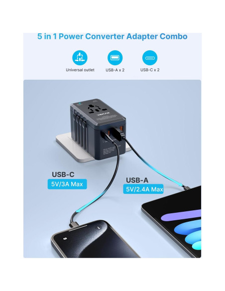 Convertidor de Voltaje 220V a 110V VINTAR 2000W con 4 USB