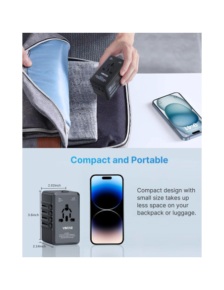 Convertidor de Voltaje 220V a 110V VINTAR 2000W con 4 USB