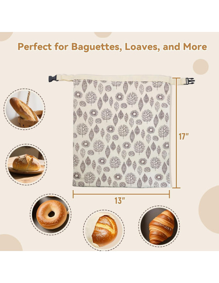 Bolsas de Pan Reutilizables OHIYO 33x43 cm Cera de Abeja (2 Pcs)