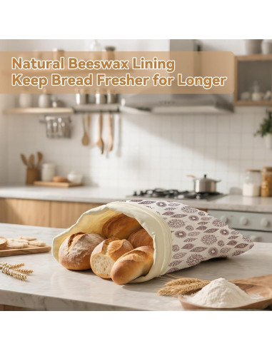 Bolsas de Pan Reutilizables OHIYO 33x43 cm Cera de Abeja (2 Pcs)