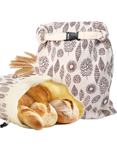 Bolsas de Pan Reutilizables OHIYO 33x43 cm Cera de Abeja (2 Pcs)