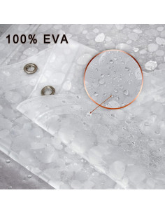 Cortina de Ducha Impermeable Bostofy 72x72cm 3D Piedra Clara 2