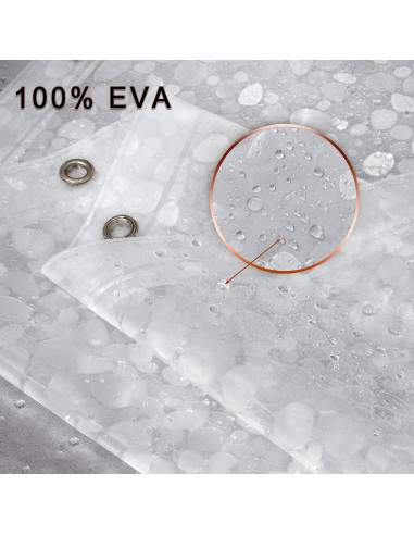 Cortina de Ducha Impermeable Bostofy 72x72cm 3D Piedra Clara