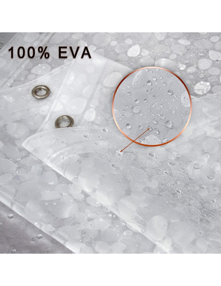 Cortina de Ducha Impermeable Bostofy 72x72cm 3D Piedra Clara