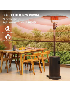 Calentador de Patio EAST OAK 50,000 BTU Propano Marrón 2