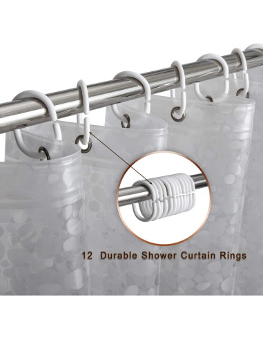 Cortina de Ducha Impermeable Bostofy 72x72cm 3D Piedra Clara