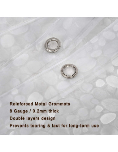 Cortina de Ducha Impermeable Bostofy 72x72cm 3D Piedra Clara