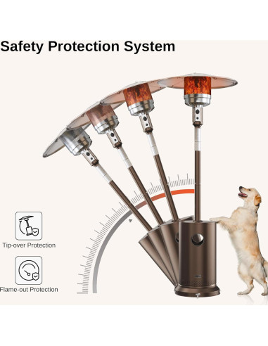 Calentador de Patio EAST OAK 50,000 BTU Propano Marrón