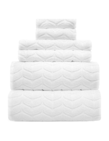 Juego de 6 Toallas de Baño Alusa Home 700 GSM 100% Algodón Blanco