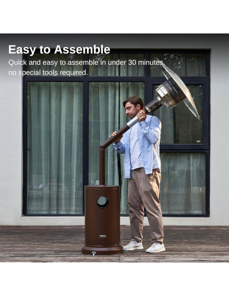 Calentador de Patio EAST OAK 50,000 BTU Propano Marrón