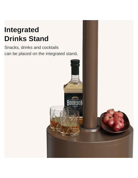 Calentador de Patio EAST OAK 50,000 BTU Propano Marrón