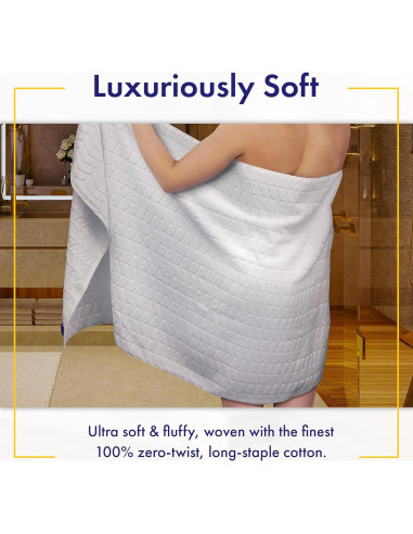 Juego de 6 Toallas de Baño Alusa Home 700 GSM 100% Algodón Blanco