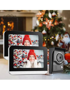 Intercomunicador de Video WOLILIWO 7" con 1 Cámara y 2 Monitores 2