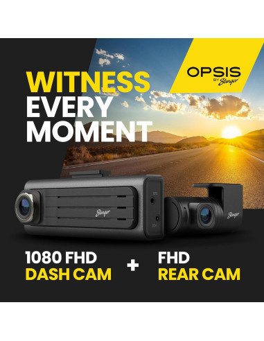 Cámara de tablero Stinger OPSIS Full HD 1080p con cámara trasera