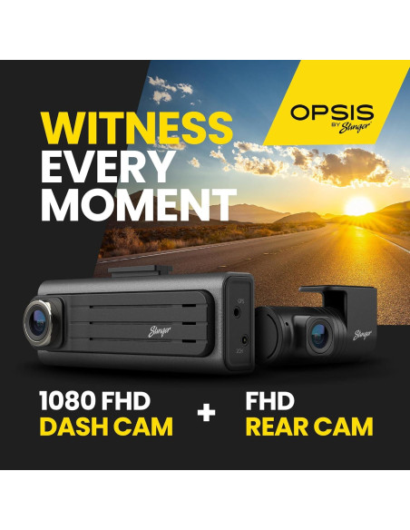 Cámara de tablero Stinger OPSIS Full HD 1080p con cámara trasera