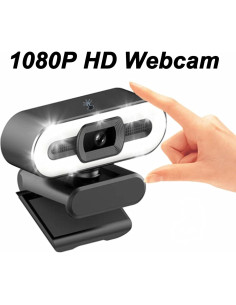 Cámara Web 1080P XUMIUZIY con Micrófono y Luz Ajustable 2