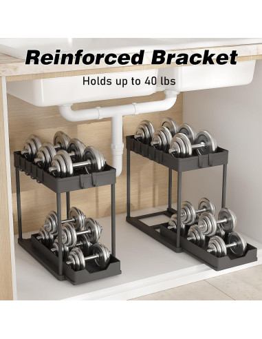 Organizadores de Almacenamiento Meltrck 2 Piezas 32.5 cm Negro