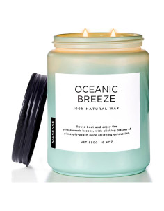 Vela Aromatizada M&SENSE Brisa Oceánica 550g 110 Horas 2 Mechas