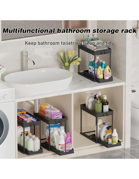 Organizadores de Almacenamiento Meltrck 2 Piezas 32.5 cm Negro