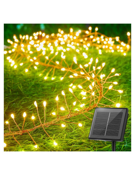 Luces de Cadena Solares Brightown 2.99m 120 LED IP65 Blanco Cálido