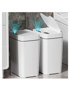 Cubo de Basura Inteligente 10.2 L Blanco con Sensor Automático