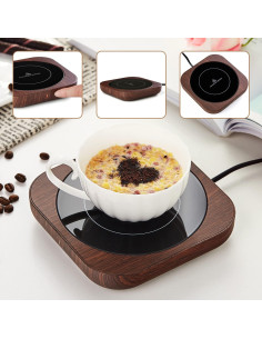 Calentador de Tazas DOPUDO Marrón con Apagado Automático 2