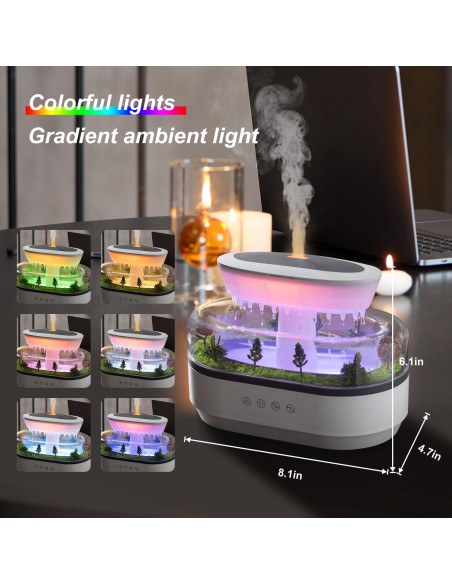 Difusor de Aceite Esencial HIROGA 250ML Humidificador Nube Blanco