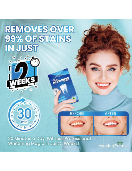 Tiras de Blanqueamiento Dental Waving Palms 42 Unidades Menta