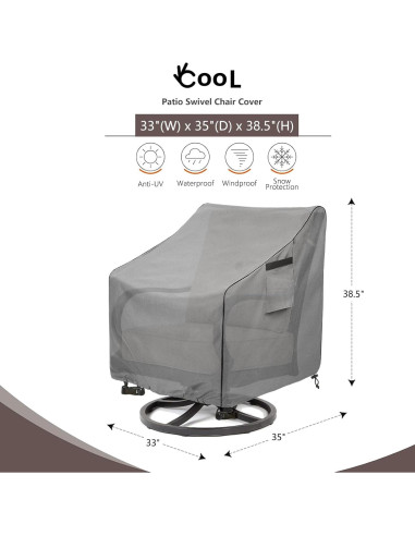 Cubierta de Silla Giratoria okcool 2 Paquete Impermeable