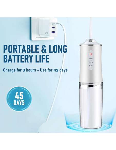 Irrigador Dental Eléctrico Houscly 3 Modos 300ml Blanco Irrigador Dental Eléctrico Houscly 3 Modos 300ml Blanco