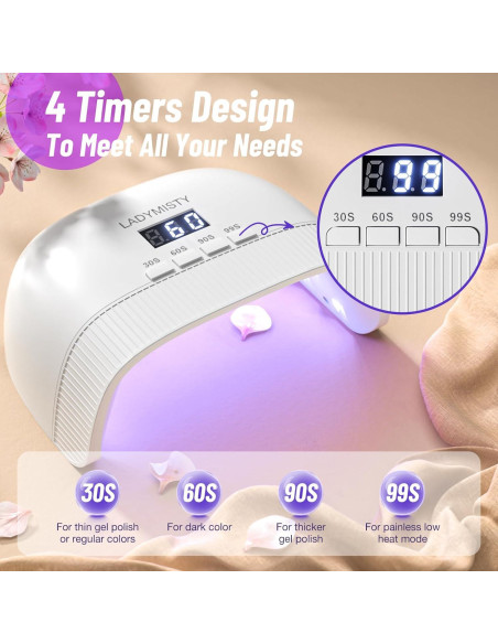 Lámpara UV para Uñas LadyMisty L5 - Secado Rápido 30 Perlas